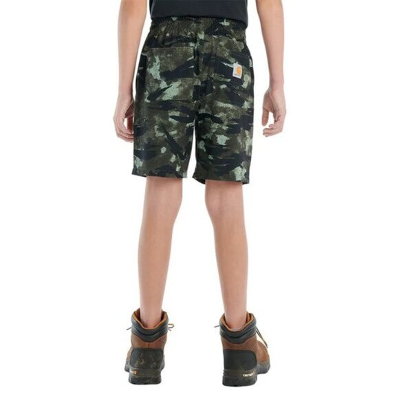 Carhartt Boys' Elastic Waistband Rugged Flex Camo Work Shorts - Picture 2 of 8